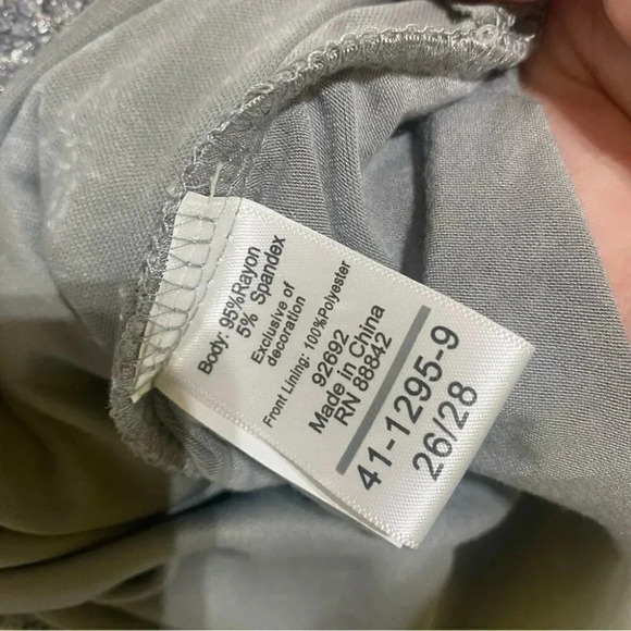 Jessica‎ London 26/28 silver glitter front gray back tank NEW - Picture 4 of 7